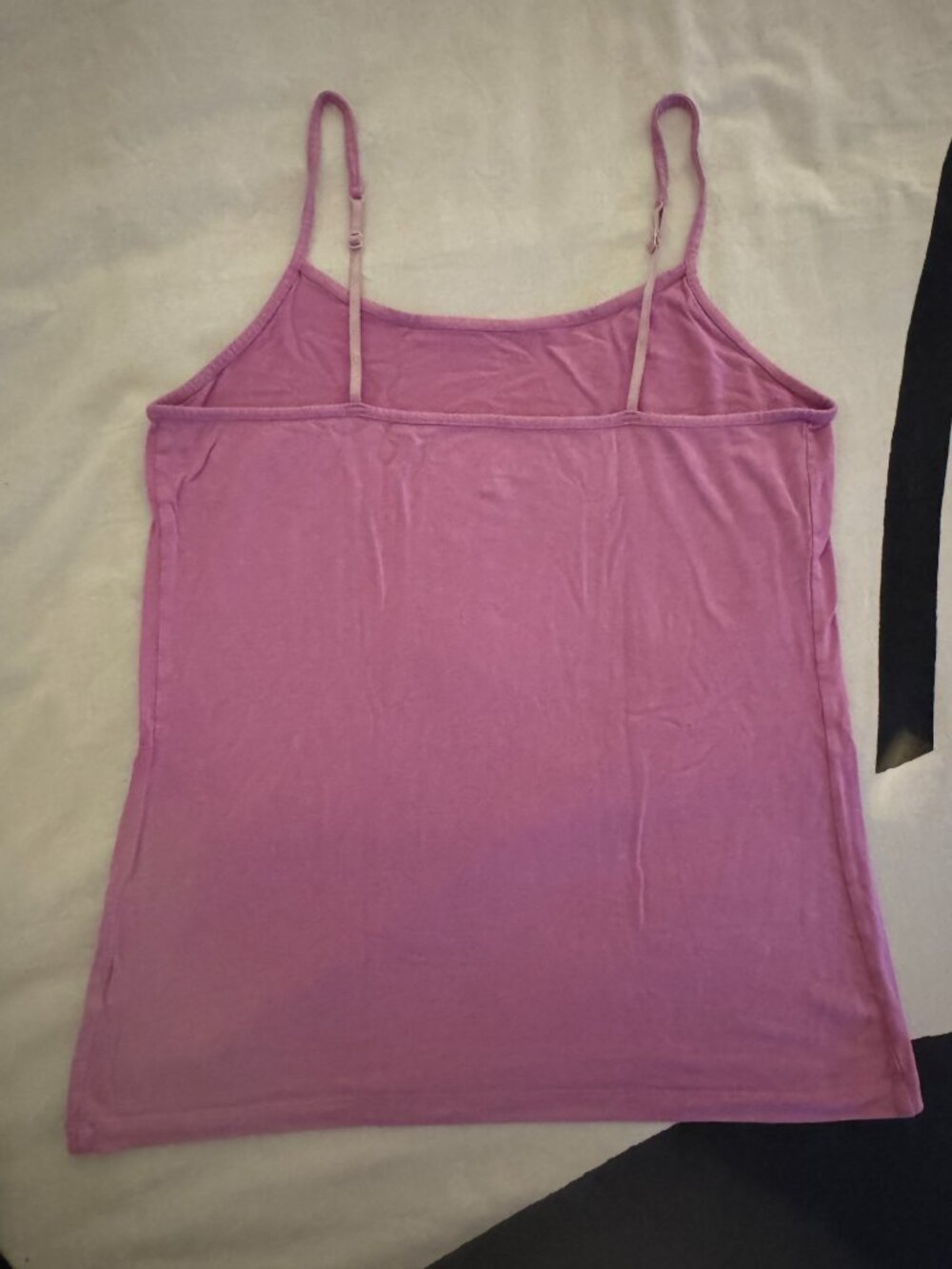 Pink Spaghetti Strap Cami Tank Top Soft Basic Layering Tee Sz M - Picture 2 of 4